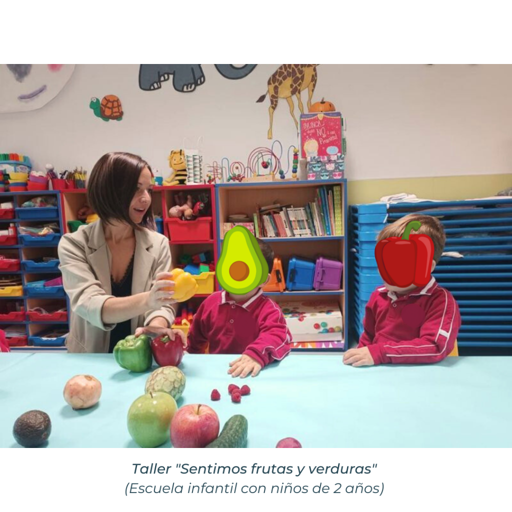 Taller Sentimos frutas y verduras Escuela infantil con ninos de 2 anos